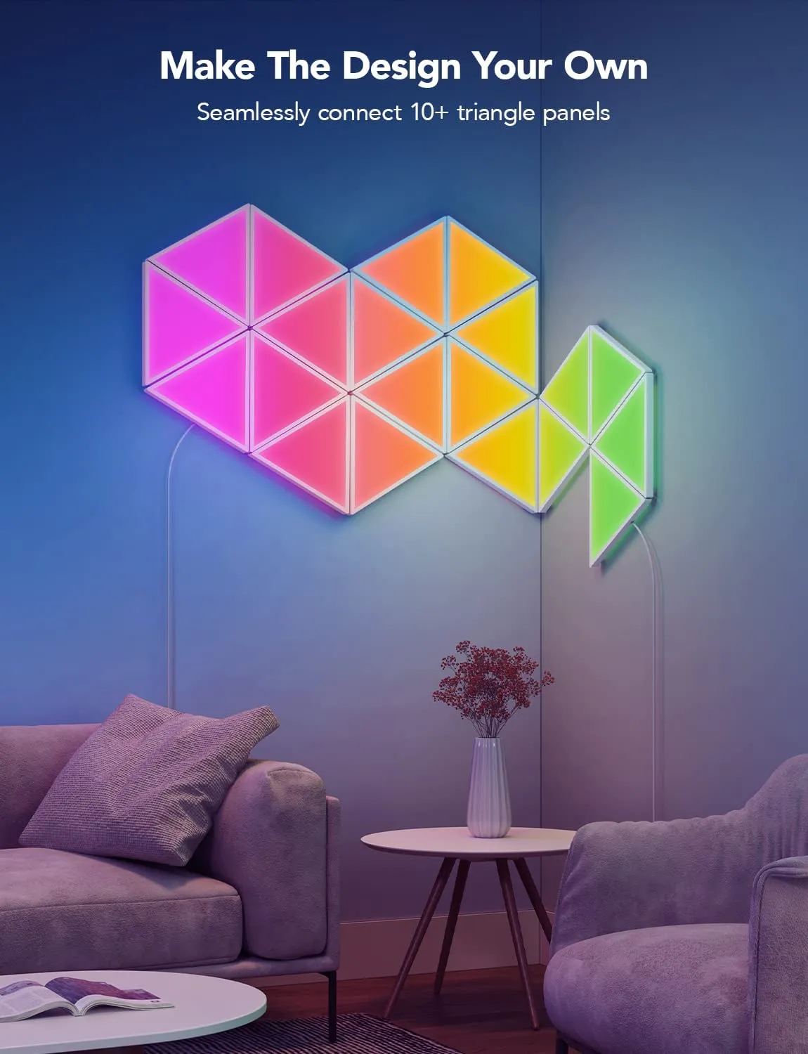Govee Triangle Light Panels, RGBIC Tri Lights - 10 Pack