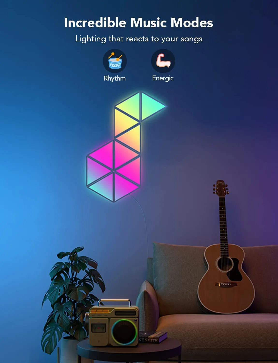 Govee Triangle Light Panels, RGBIC Tri Lights - 10 Pack