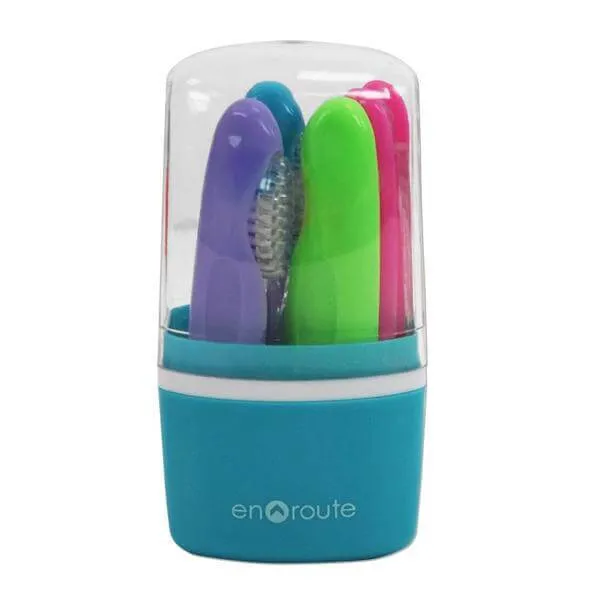 Handy Folding 4 Pack Toothbrush With Travel Case - Compact Mini Design