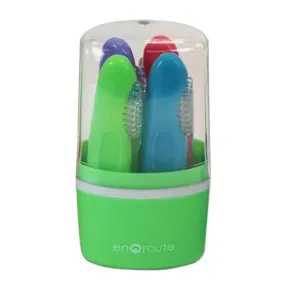 Handy Folding 4 Pack Toothbrush With Travel Case - Compact Mini Design