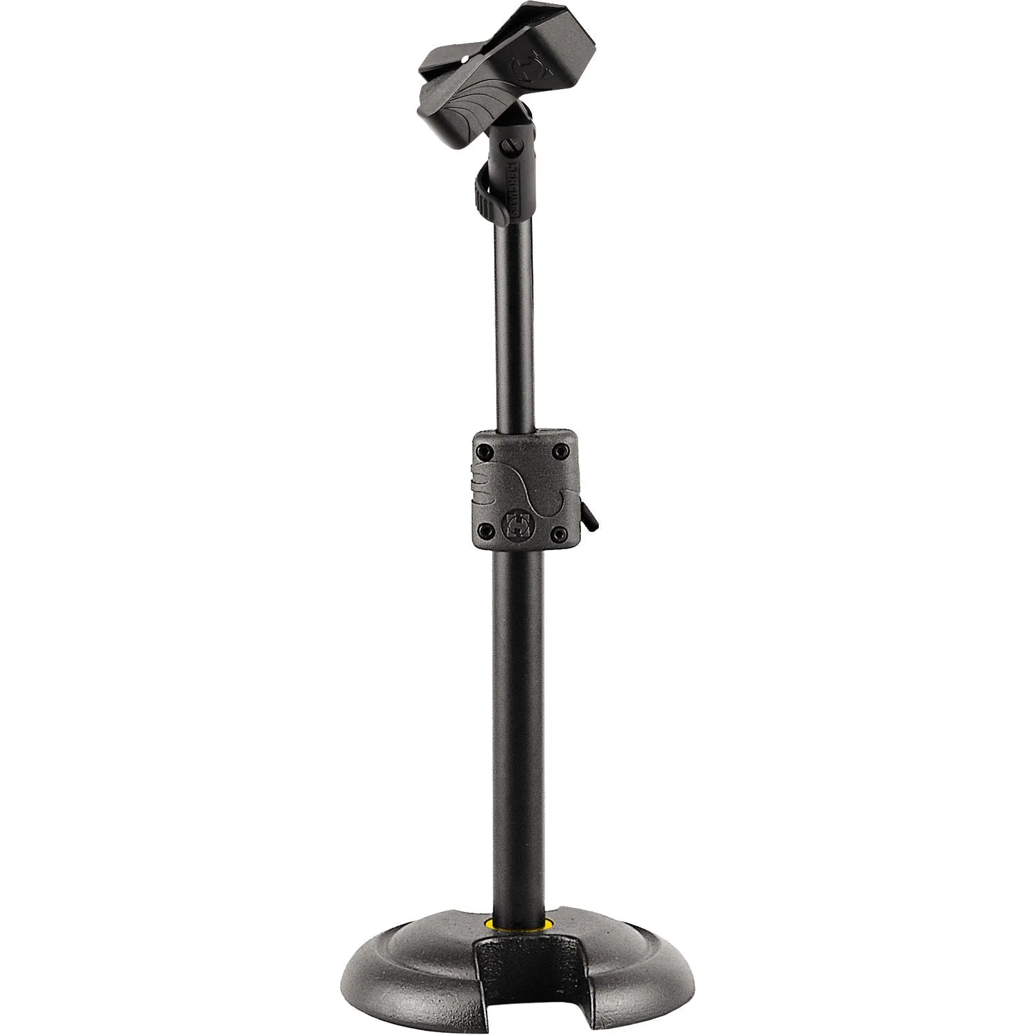 Hercules MS100B H Base Microphone Stand W/EZ Mic Clip, Black