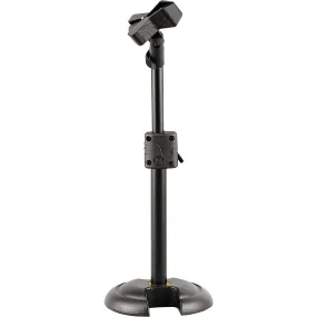 Hercules MS100B H Base Microphone Stand W/EZ Mic Clip, Black