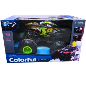 High-Speed RC Monster Truck with Lights & Spray Effects – 1:16 Scale, 15 KM/H for Kids (Ages 8 )
