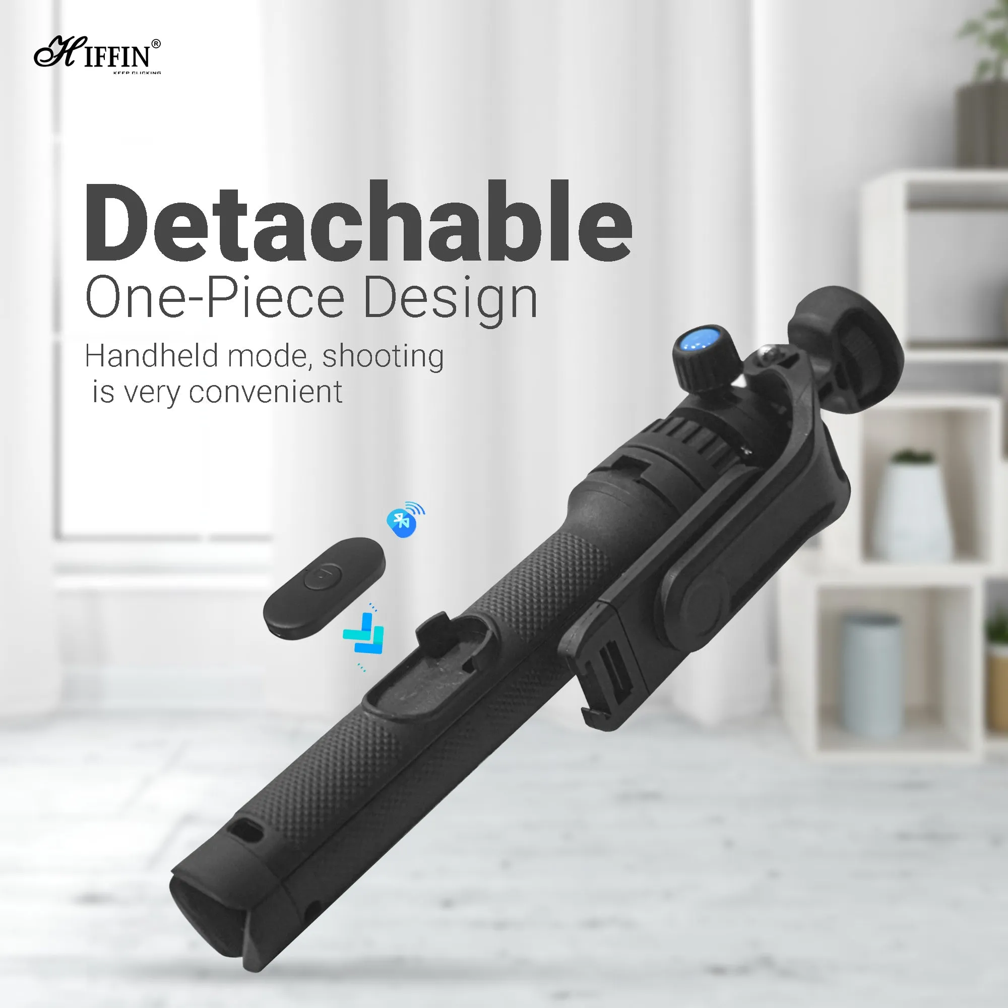 HTR-34 Selfie Stick Tripod, 29 inch with Wireless Remote, Portable Travel Tripod Stand Compatible with Smartphones & Cameras for Vlogging