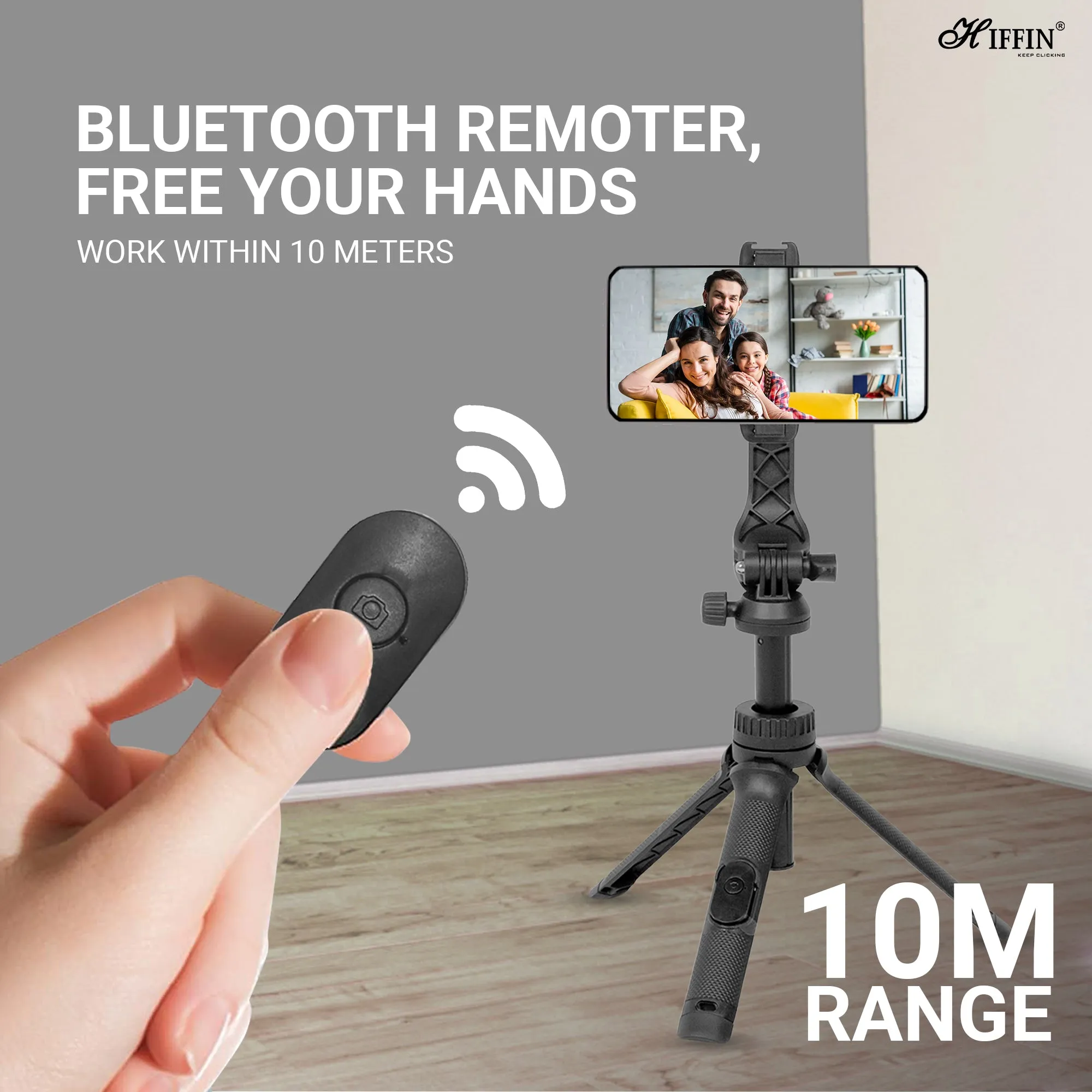 HTR-34 Selfie Stick Tripod, 29 inch with Wireless Remote, Portable Travel Tripod Stand Compatible with Smartphones & Cameras for Vlogging