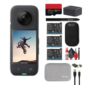 Insta360 X3 - Waterproof 360 Action Camera   2 Extra Batteries   Charger   More