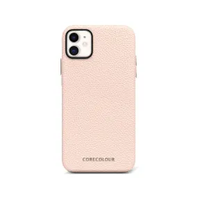 iPhone 11 Pink Genuine Leather Phone Case