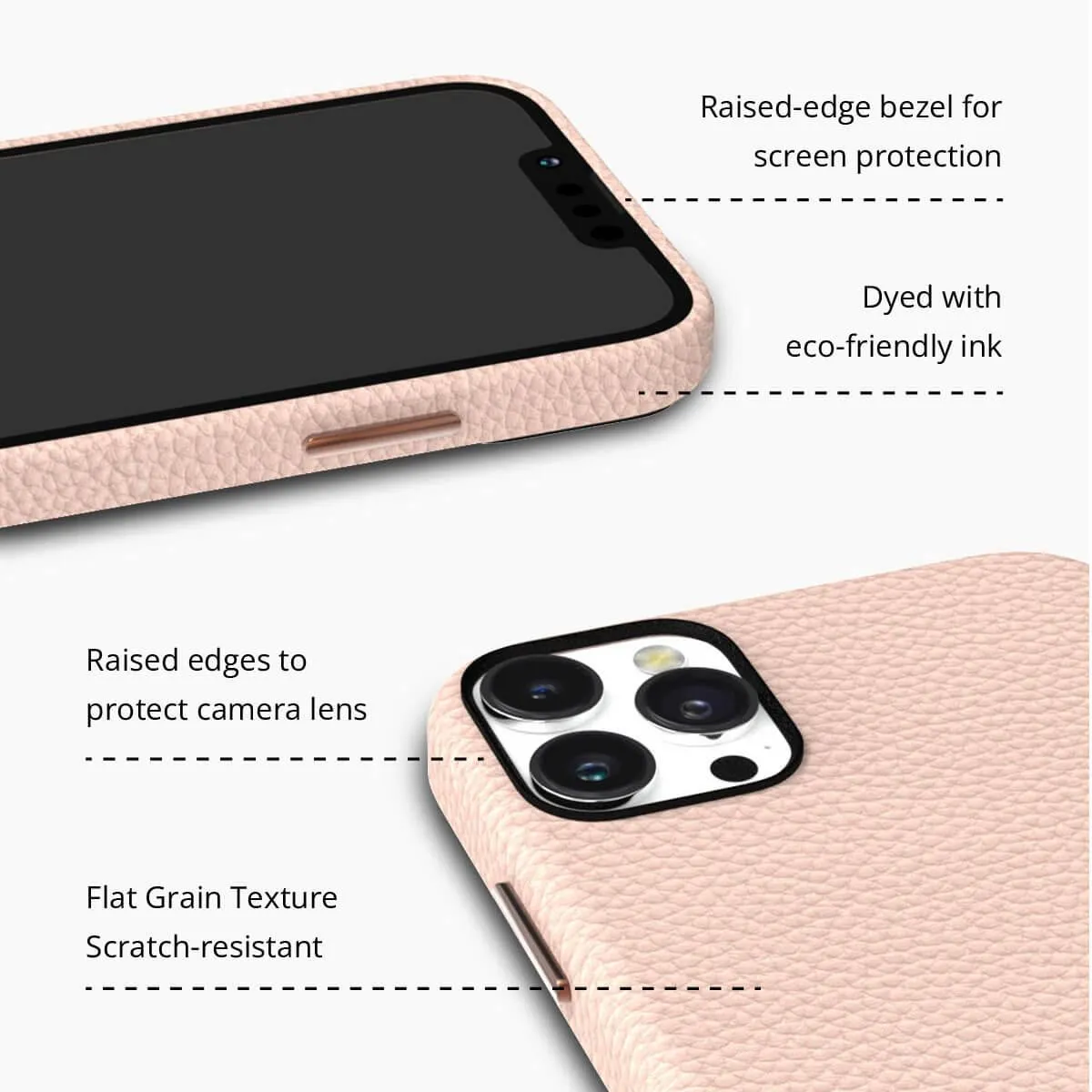 iPhone 11 Pink Genuine Leather Phone Case