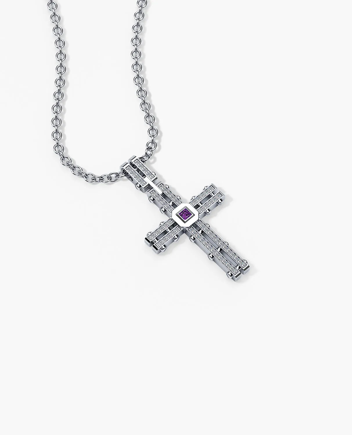 LA PAZ Pendant in Gold with 0.20ct Amethyst and Diamonds