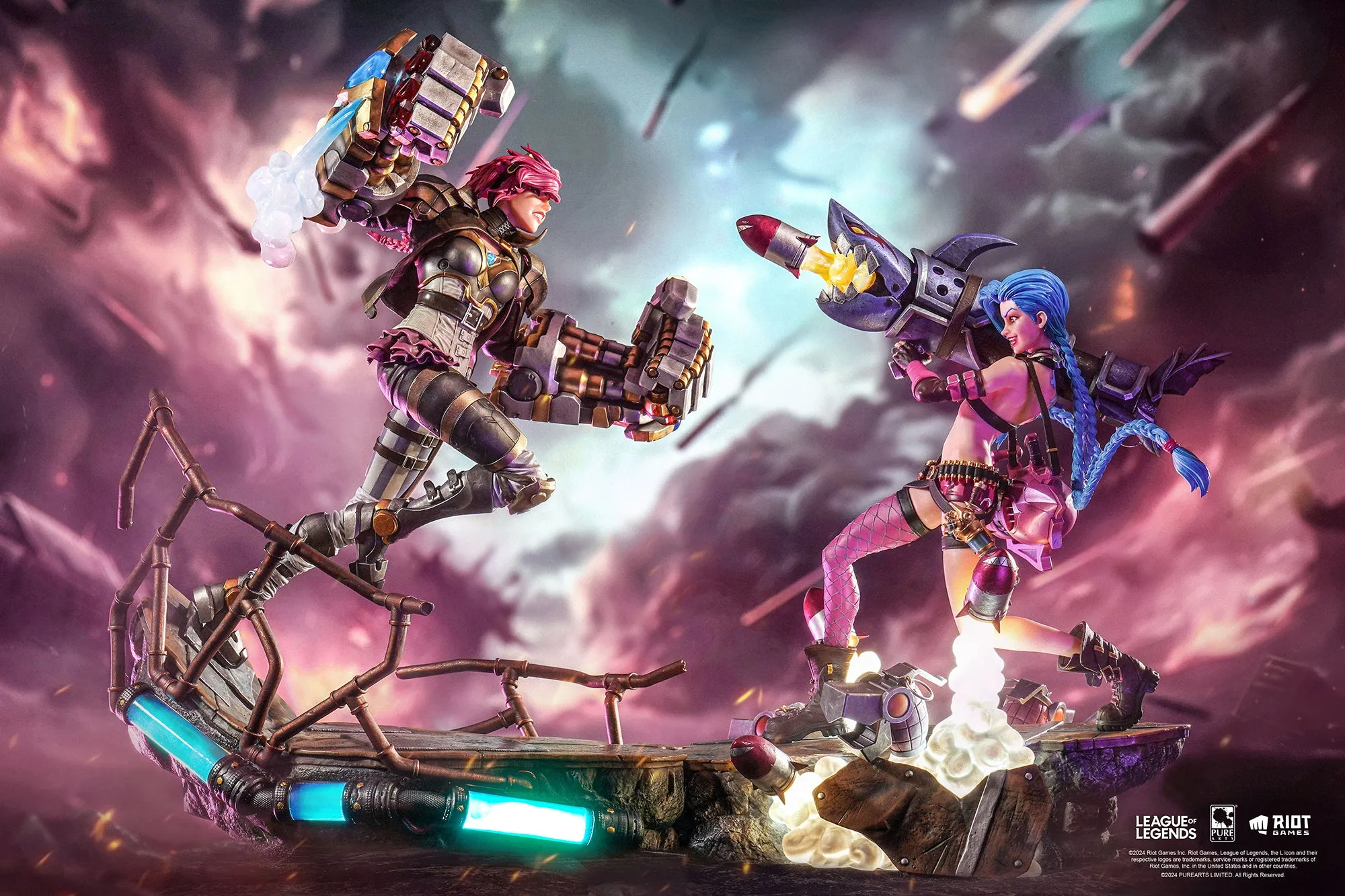 League of Legends Jinx & Vi 1/6 Scale Statue Bundle