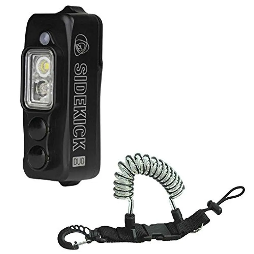 Light and Motion Sidekick Duo (Spot/Flood) Black w/ FREE Coil Lanyard