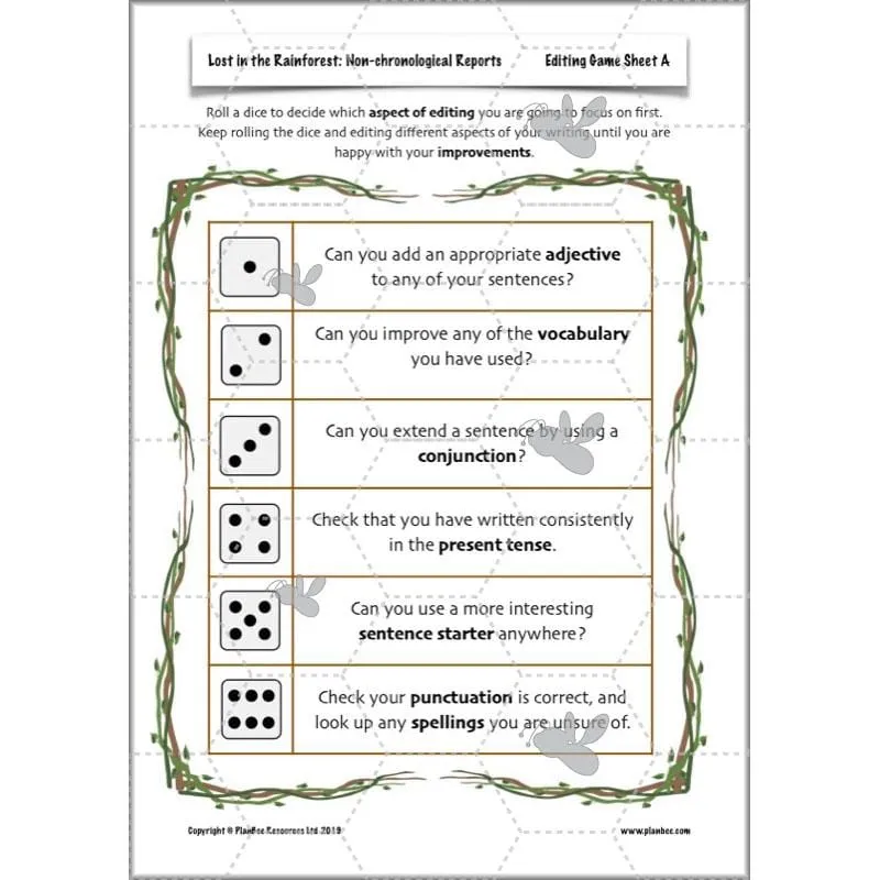 Lost in the Rainforest: Non-chronological Reports