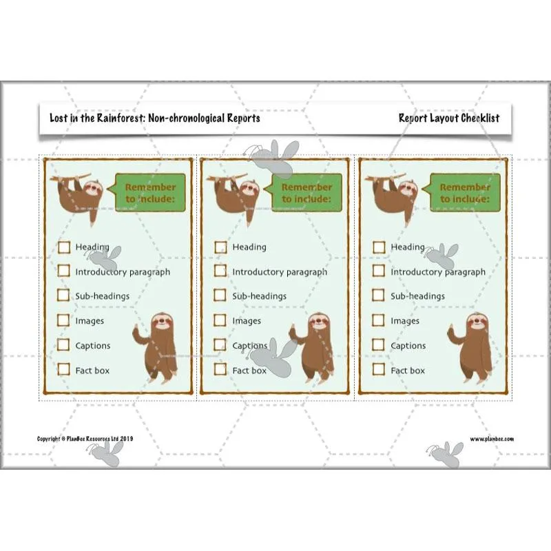 Lost in the Rainforest: Non-chronological Reports