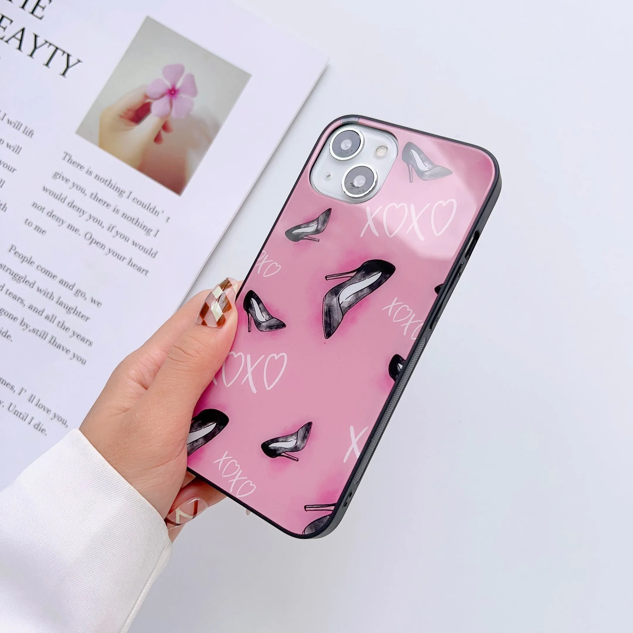 LOVE and XOXO Pattern Glass Case