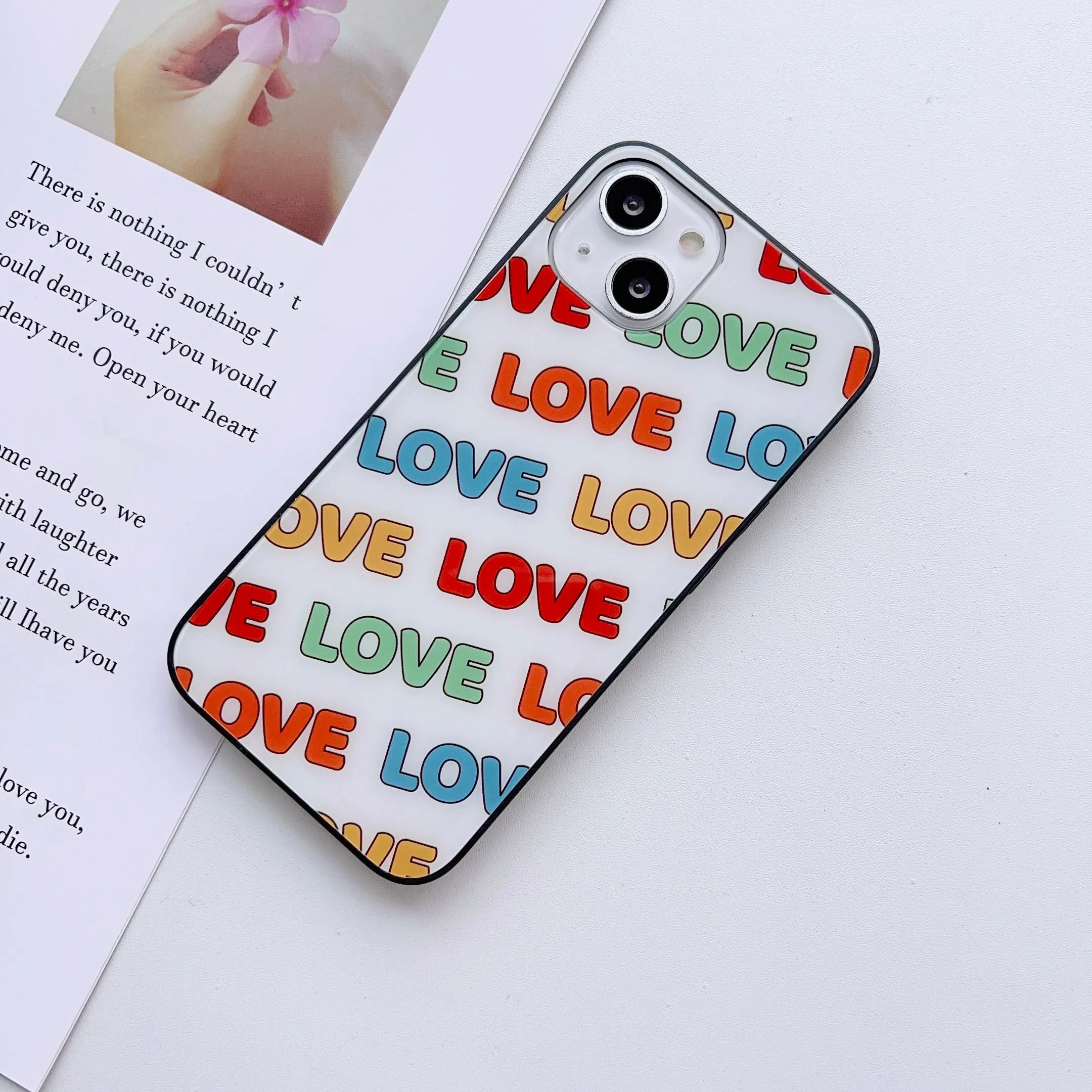 LOVE and XOXO Pattern Glass Case