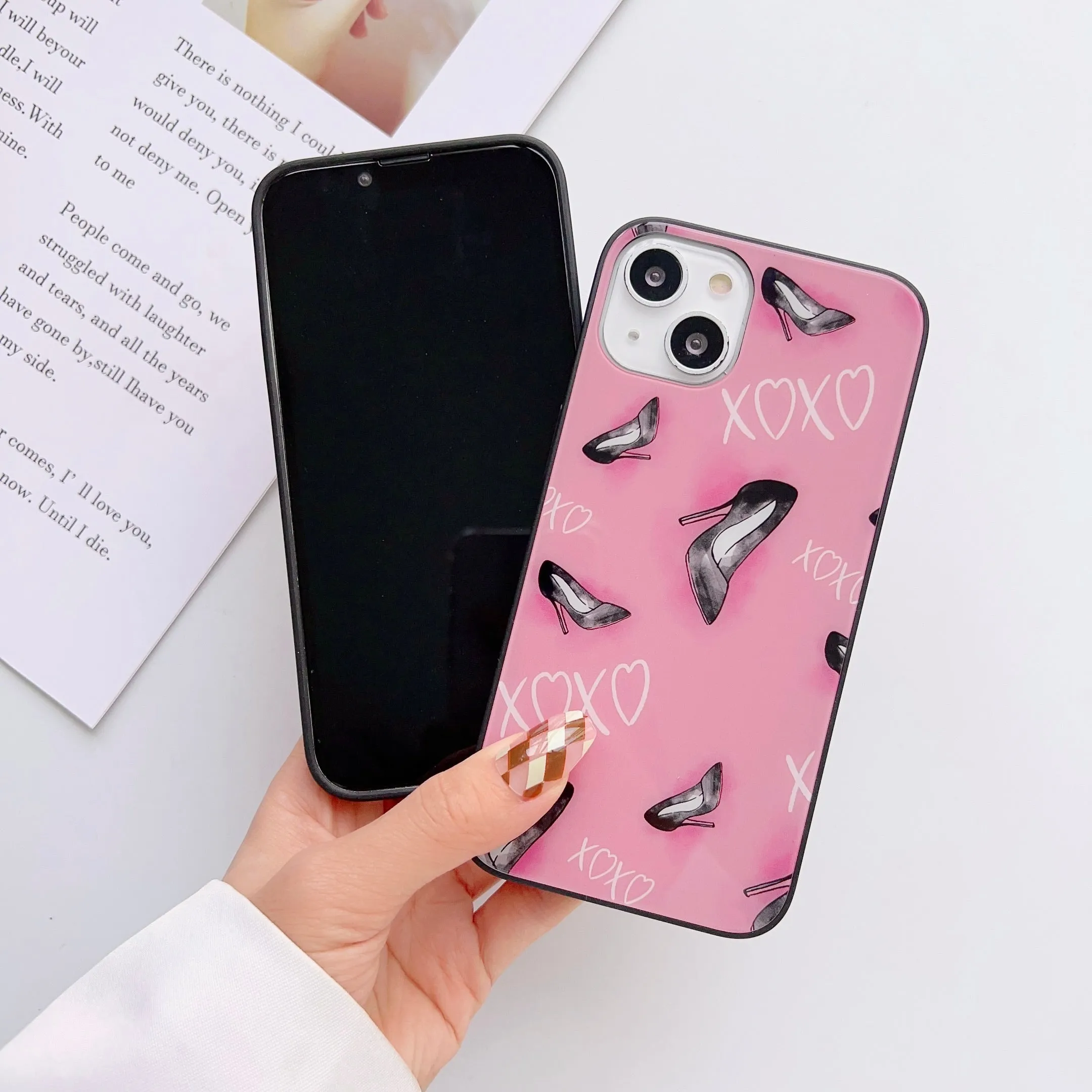 LOVE and XOXO Pattern Glass Case