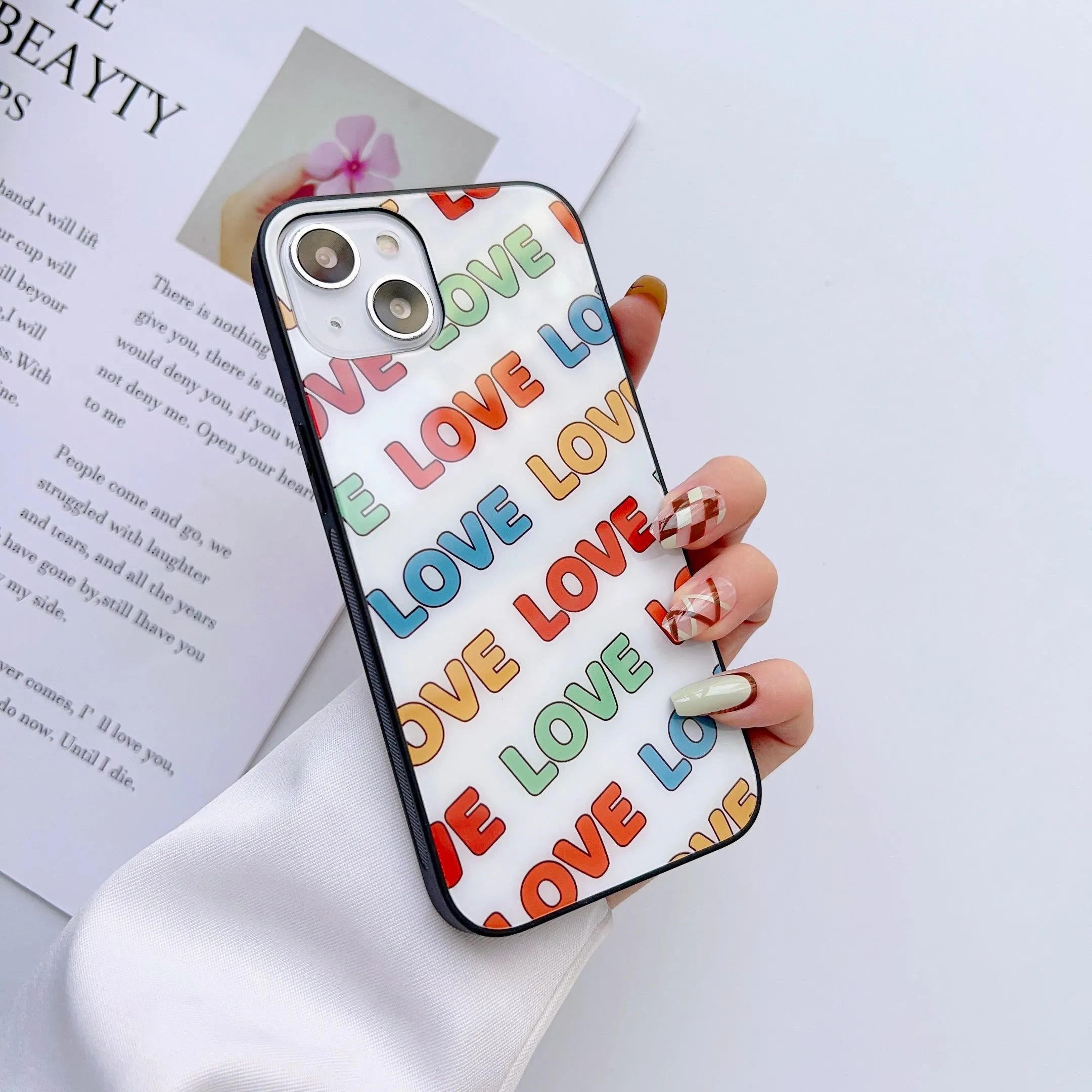 LOVE and XOXO Pattern Glass Case
