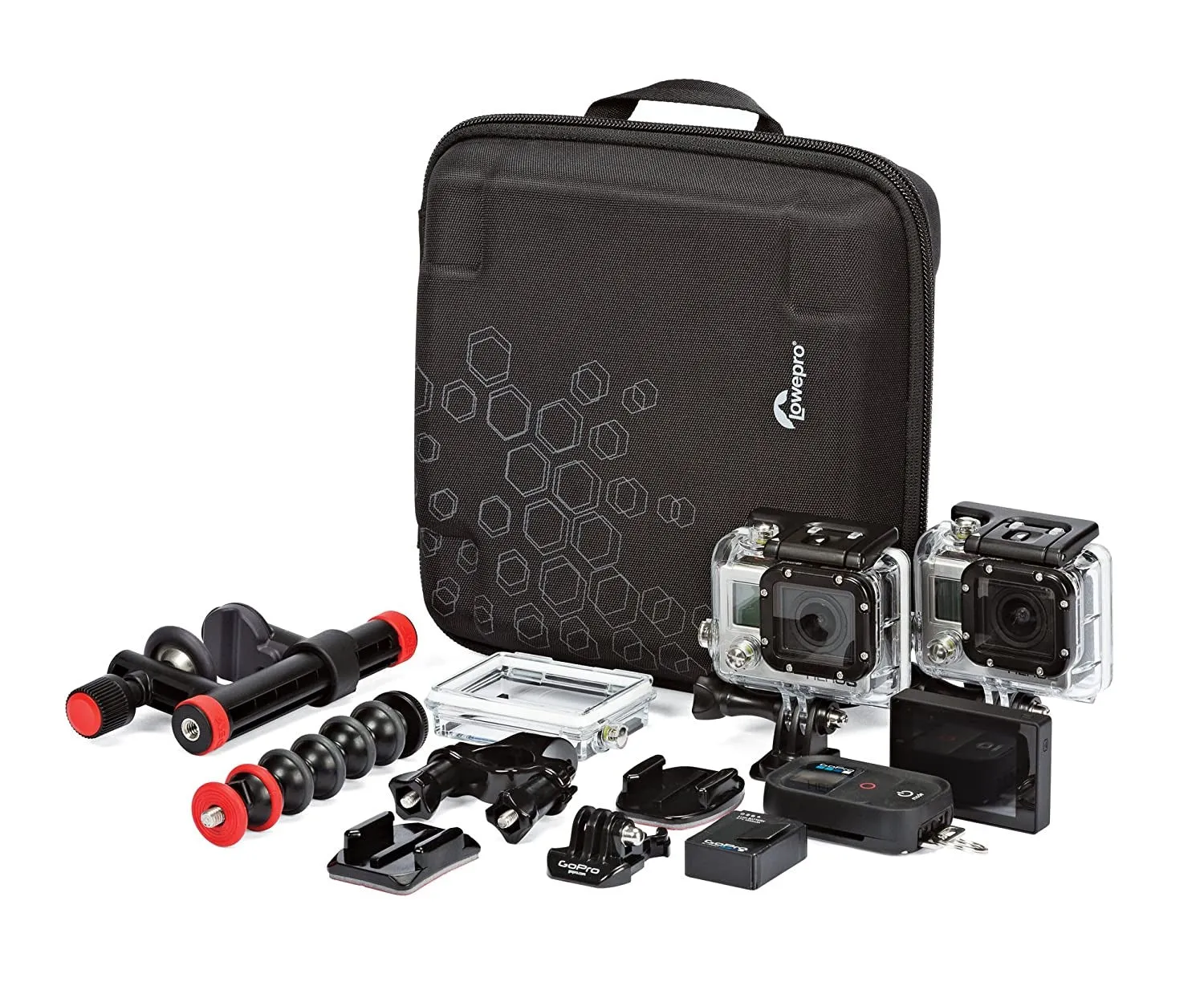 Lowepro Dashpoint AVC 2 Galaxy Blue Hard-Shell Case for Multiple Action Camera and Accessories, Dual Zipper Function, Lightweight Hard-Shell Exterior with Side Handle Grip and Soft Interior with Removable Padded Divider