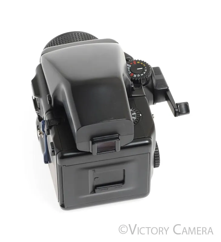 Mamiya 645 Pro Camera Eye Level Prism w/ 80mm Lens & 120 Back -Clean-