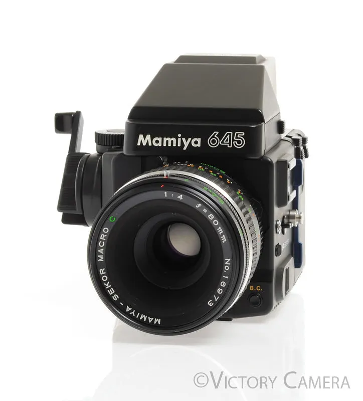 Mamiya 645 Super Medium Format Film Camera w/ Prism Finder 80mm f4 Macro Lens