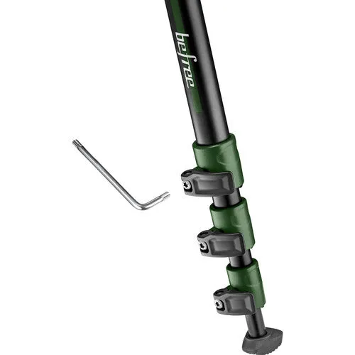 Manfrotto MKBFRA4GR-BH BeFree Color Aluminum Travel Tripod with Ball Head for Vlogging, Photography, etc. (Green)