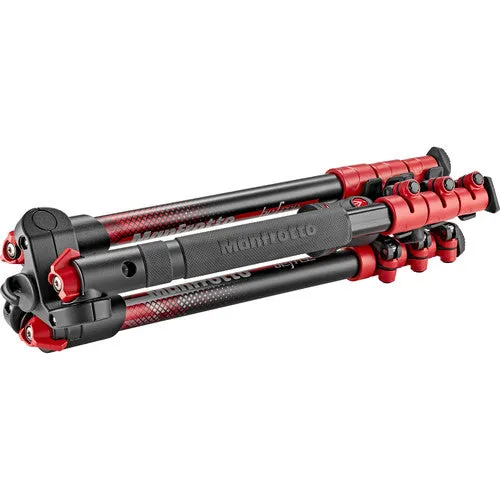 Manfrotto MKBFRA4RD-BH BeFree Color Aluminum Travel Tripod with Ball Head for Photography, Vlogging, etc. (Red)