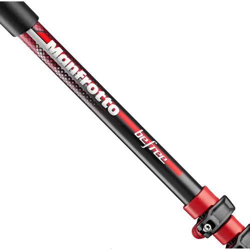 Manfrotto MKBFRA4RD-BH BeFree Color Aluminum Travel Tripod with Ball Head for Photography, Vlogging, etc. (Red)
