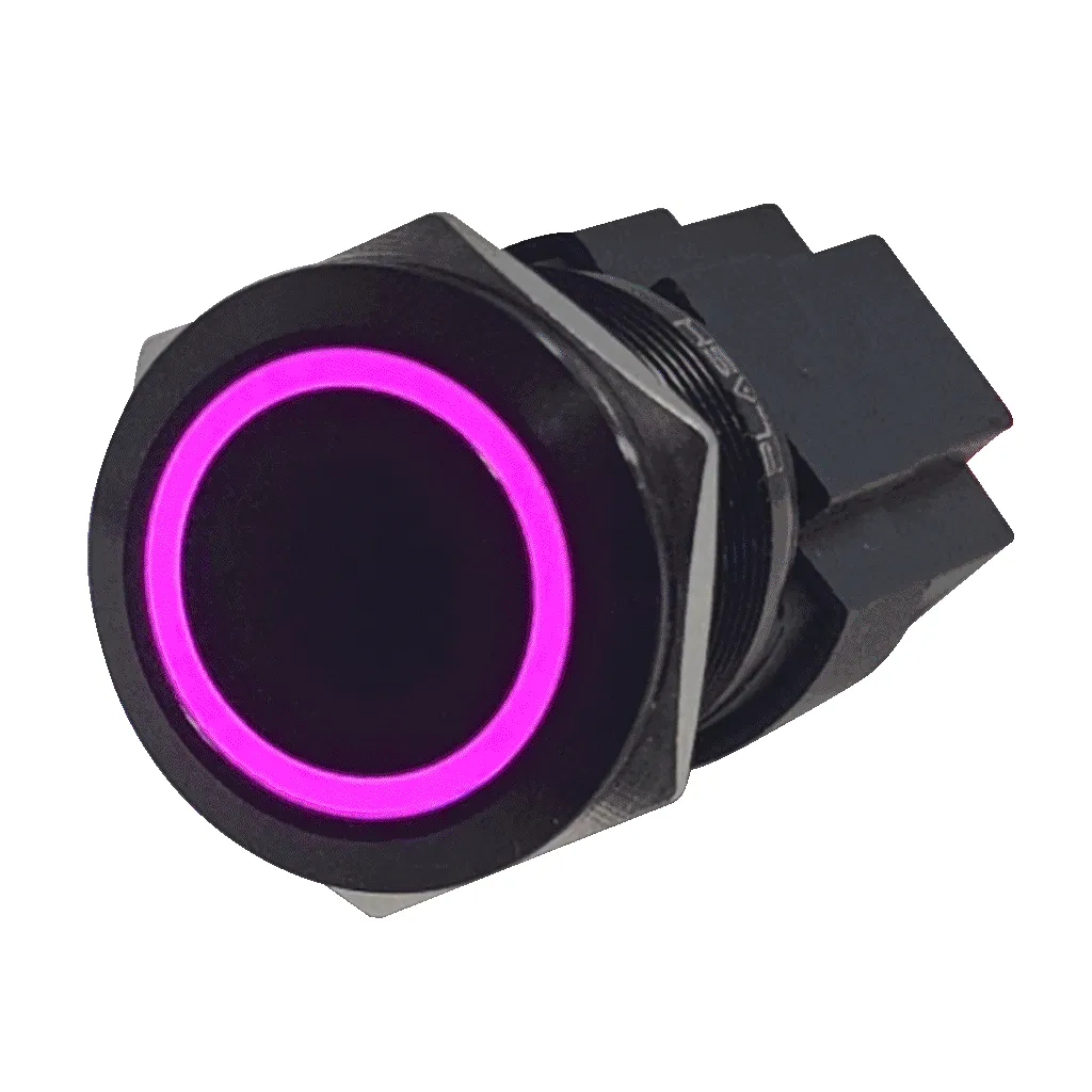 Marine Push Button Switch - RGB - 10A - Black Anodized