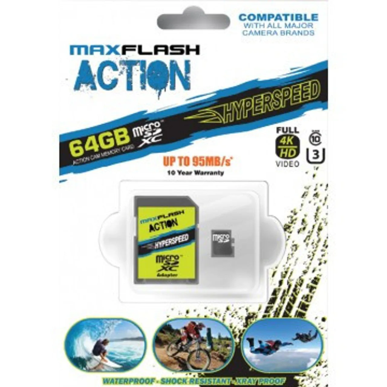 Maxflash Action Hyperspeed Micro SDHC V30 Memory Cards 128GB, 64GB and 32GB Options