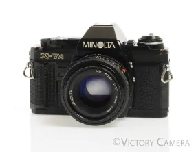 Minolta X-7A Black 35mm Film Camera w/ 50mm f1.7 Prime Lens -New Seals [Good]