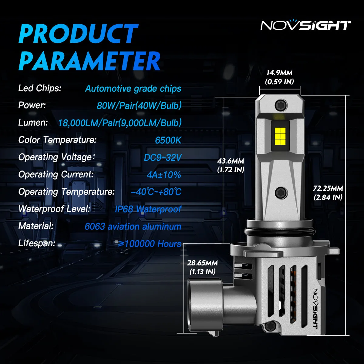N66 Pro Series Wireless | 9005 HB3 LED Bulbs Perfect Beam 80W 18000LM 6500K White | 2 Bullbs
