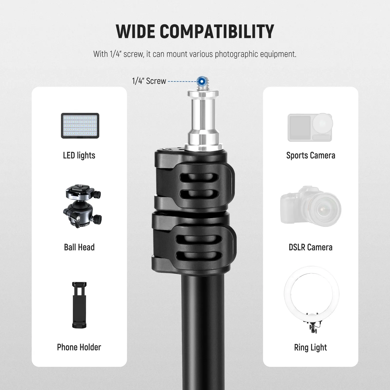 NEEWER ST195 1.5-6.4ft/47-195cm Aluminum Light Stand