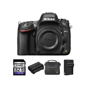 Nikon D610 Digital SLR Camera (Body)   2 Batteries, 32GB Bundle