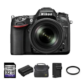 Nikon D7100 24.1 MP Digital SLR Camera w/18-105mm   2 Batteries, 32GB Bundle