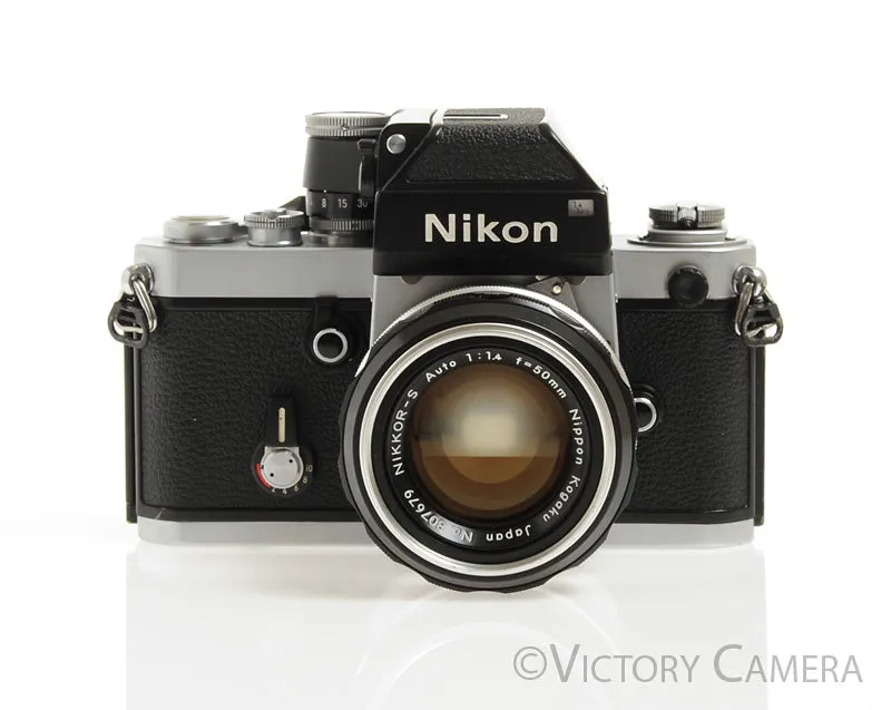 Nikon F2 Chrome Photomic 35mm Camera with Nikkor 50mm f1.4 -New Seals-
