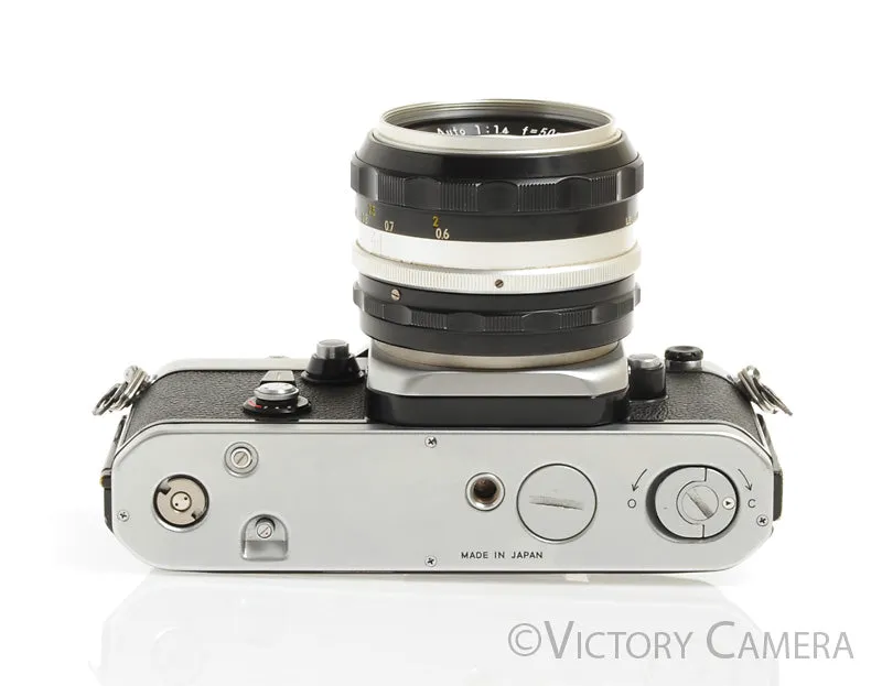 Nikon F2 Chrome Photomic 35mm Camera with Nikkor 50mm f1.4 -New Seals-