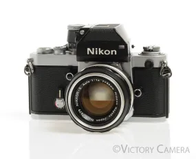 Nikon F2 Chrome Photomic 35mm Camera with Nikkor 50mm f1.4 -New Seals-