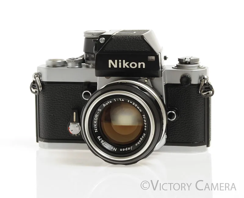 Nikon F2 Chrome Photomic 35mm Camera with Nikkor 50mm f1.4 -New Seals-
