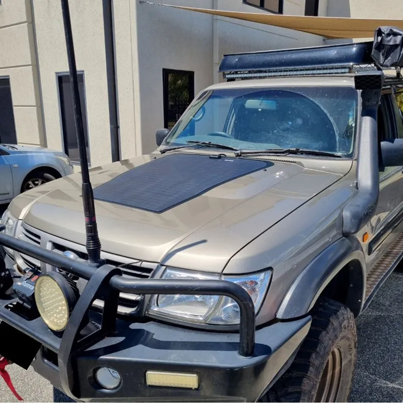 Nissan Patrol GU (Y61 without  scoop) Lensun 90W Hood/Bonnet Flexible Solar Panel