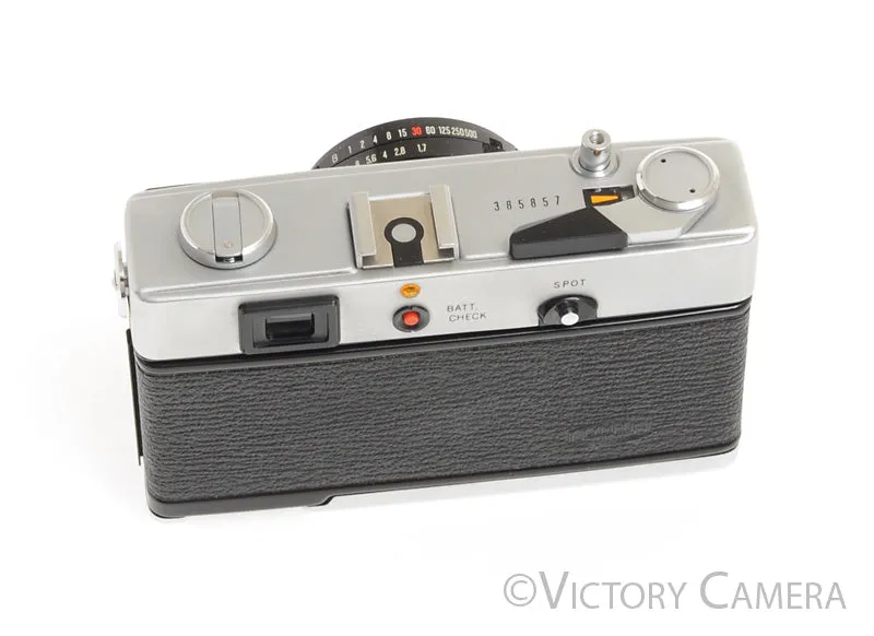 Olympus 35 SPN Chrome 35mm Rangefinder Camera w/ 42mm f1.7 Lens -New Seals-