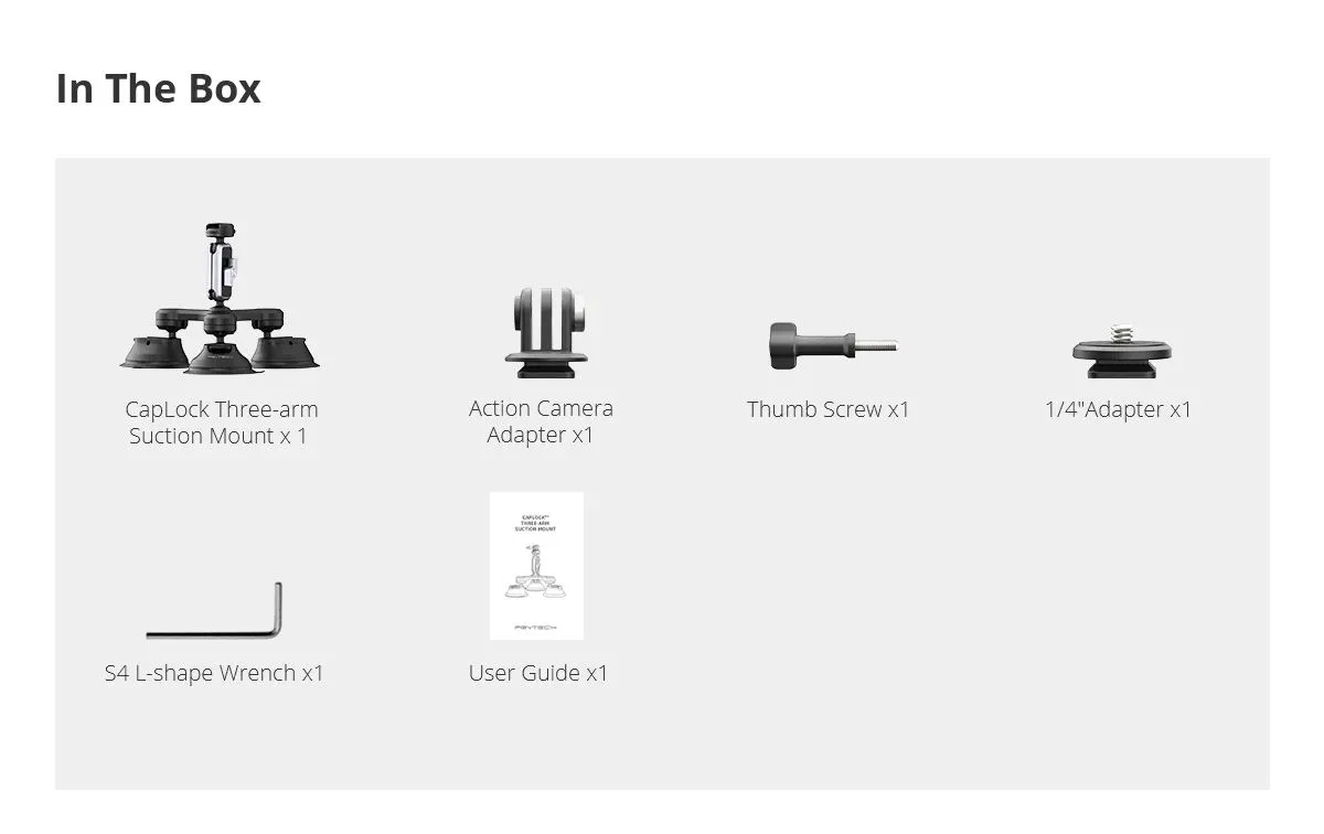 PGYTECH CapLock Three-arm Suction Mount