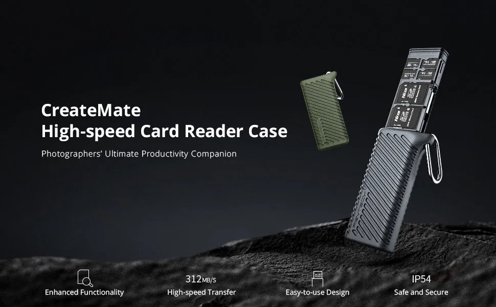 PGYTECH CreateMate High-speed Card Reader Case (Moss Green)