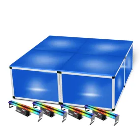 ProX XSA-4X4-16 PKG LED LUMOSTAGE Package of Four 16" Acrylic Stage Platform with 4x LumoTree RGB LED Projector Kit