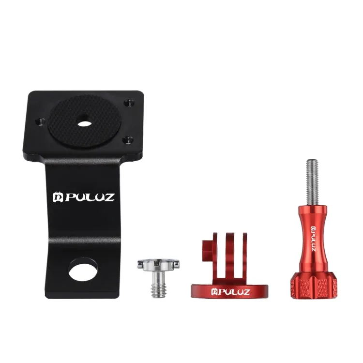 PULUZ Aluminum Alloy Motorcycle Fixed Holder Mount with Tripod Adapter & Screw for GoPro, Insta360, DJI and Other Action Cameras(Red)