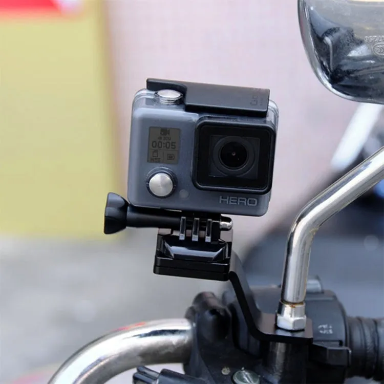 PULUZ Aluminum Alloy Motorcycle Fixed Holder Mount with Tripod Adapter & Screw for GoPro, Insta360, DJI and Other Action Cameras(Red)