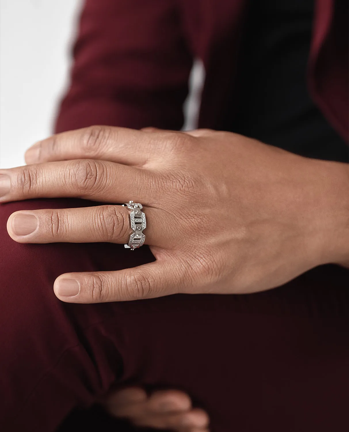 Ready to Ship - BRIGGS Platinum Ring with 0.70ct Diamonds