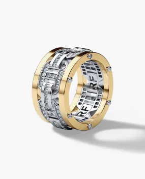 Ready to Ship - BRIGGS Two-Tone Gold Ring with 1.00ct Diamonds - Wide Version