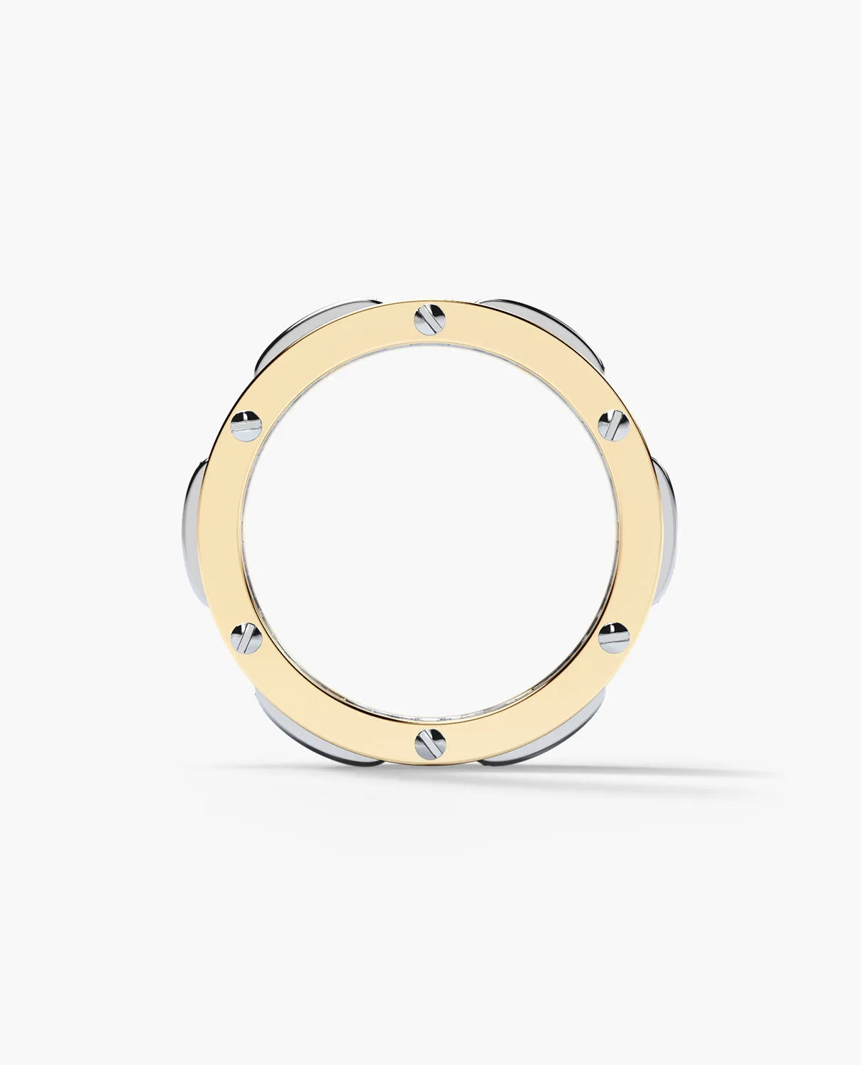 Ready to Ship - BRIGGS Two-Tone Gold Ring with 1.00ct Diamonds - Wide Version