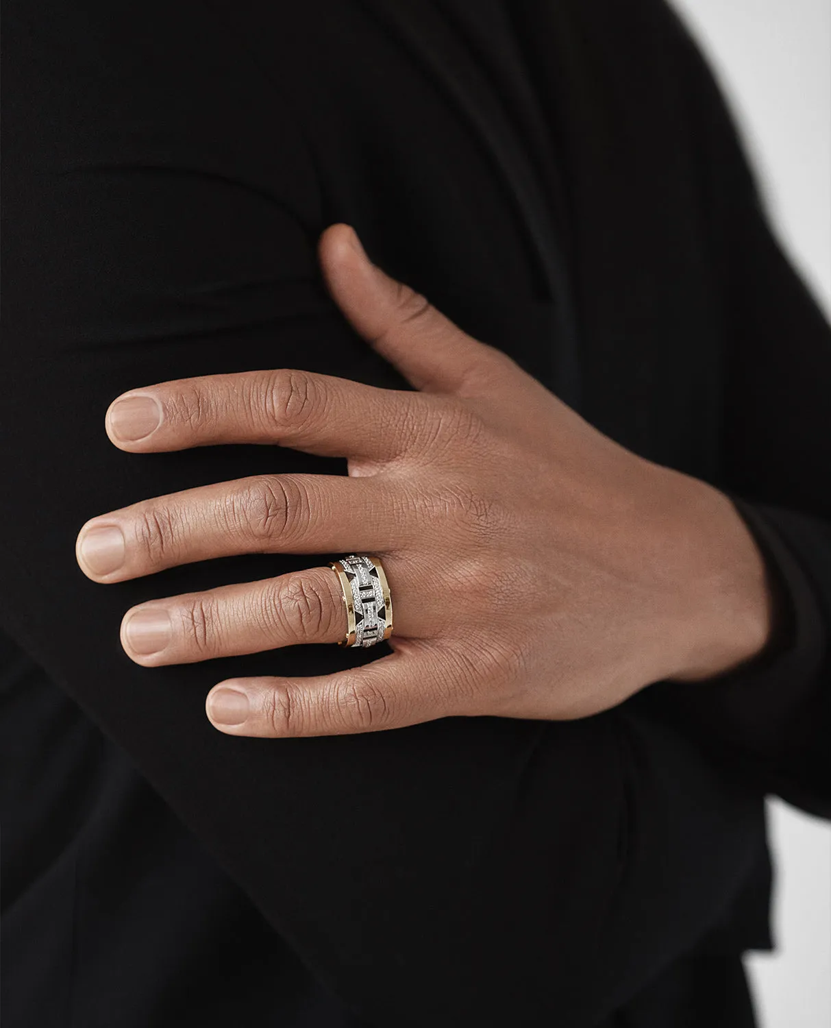 Ready to Ship - BRIGGS Two-Tone Gold Ring with 1.00ct Diamonds - Wide Version