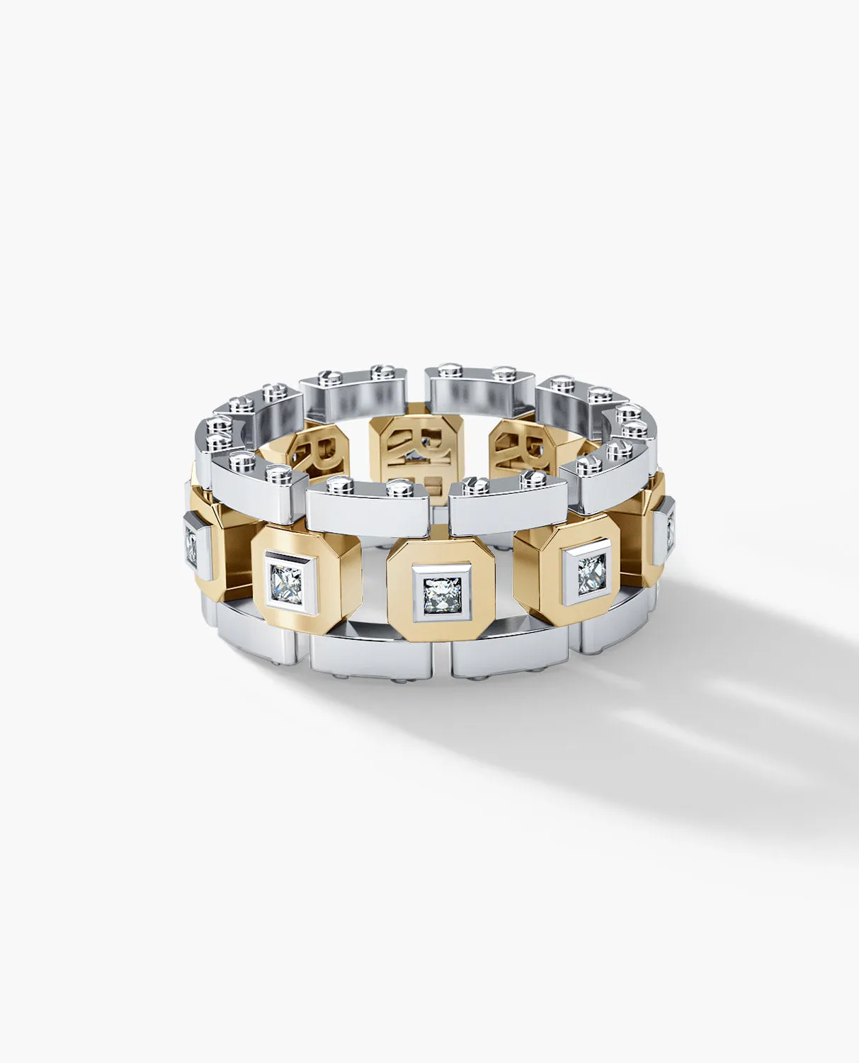 Ready to Ship - LA PAZ Two-Tone Gold Ring with 0.40ct Diamonds